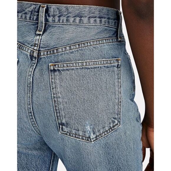 Agolde Mia Mid-Rise Distressed Straight-Leg Jeans 25” - Picture 5 of 14